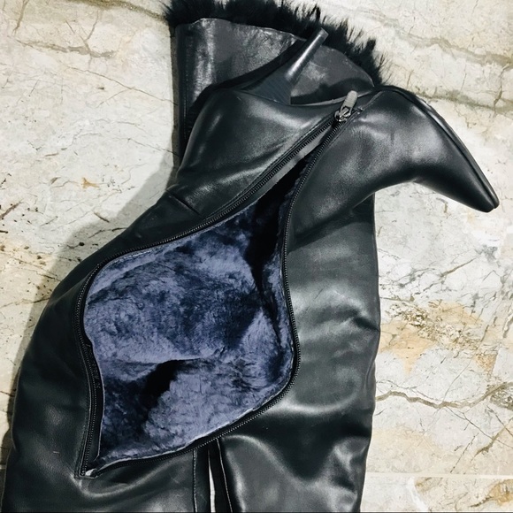 NWOT Real Fur&Shearling Italian Real Leather High Boots - Picture 16 of 16